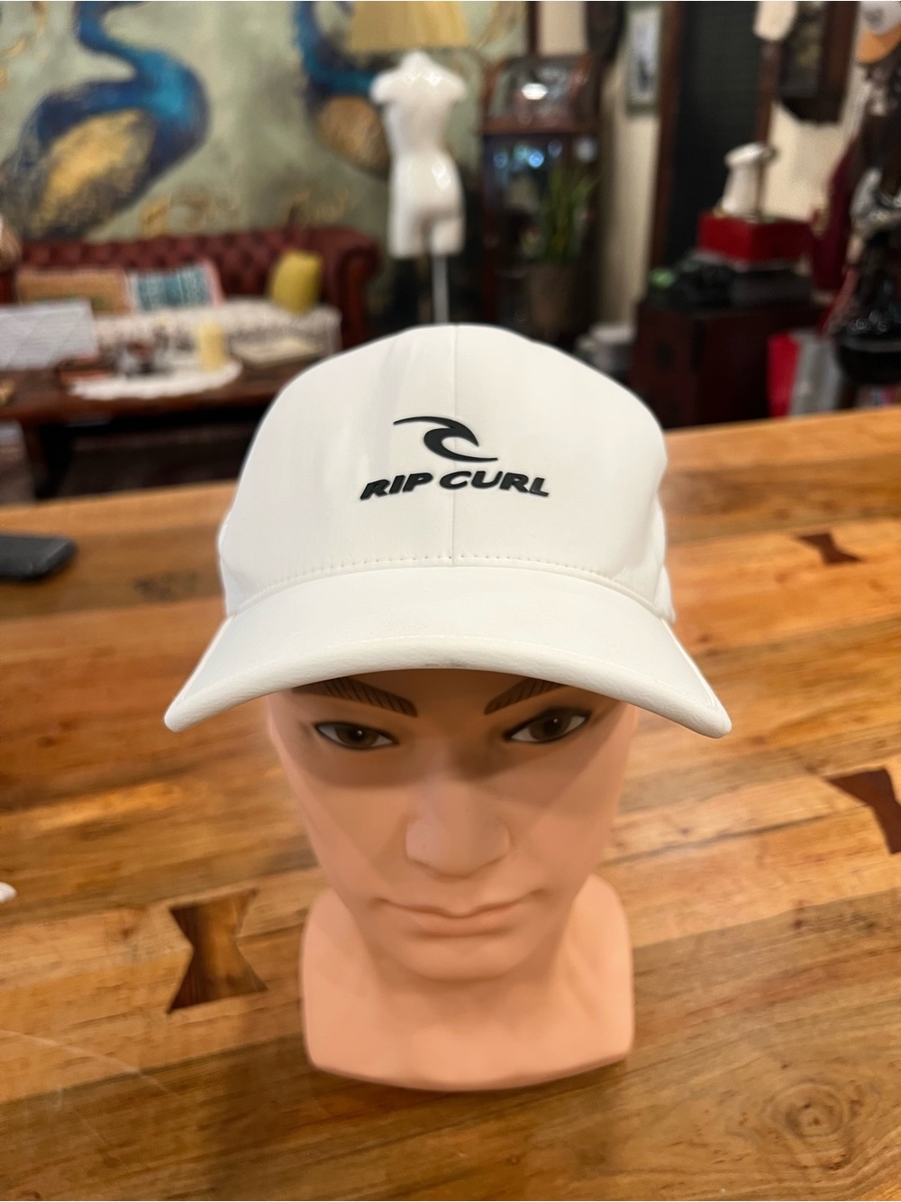 Rip Curl Flex Fit Delta White Cap with Black Logo